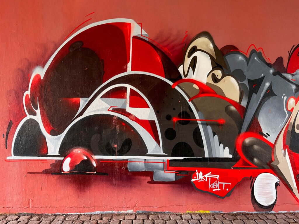 Obskur87, Semor The Mad One und Monkey HPZ an der Friedensbrücke in Frankfurt