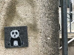 Panda-Streetart in Frankfurt