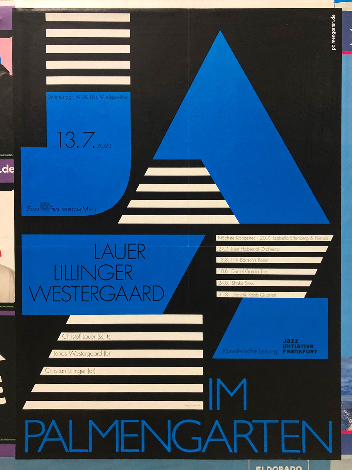 Plakat Design in Frankfurt - Jazz im Palmengarten 2023 (Blaue Farbe)