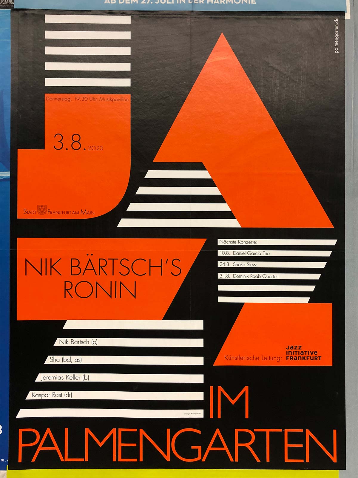 Plakat Design in Frankfurt - Jazz im Palmengarten 2023 (Orange Farbe)