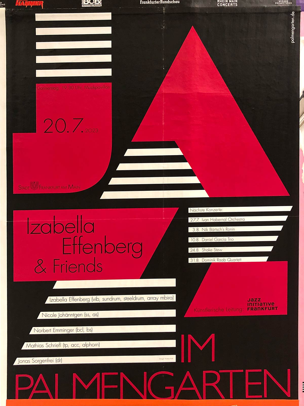 Plakat Design in Frankfurt - Jazz im Palmengarten 2023 (Rote Farbe)