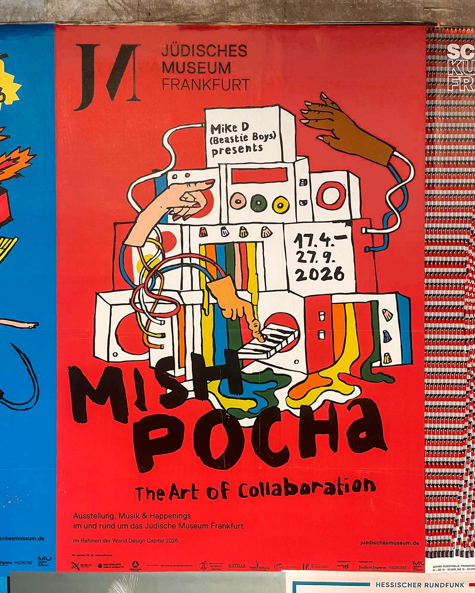 Plakat-Design/Plakatgestaltungen in Frankfurt: Jüdisches Museum: (Mike D presents) Mischpocha _ The Art of Collaboration