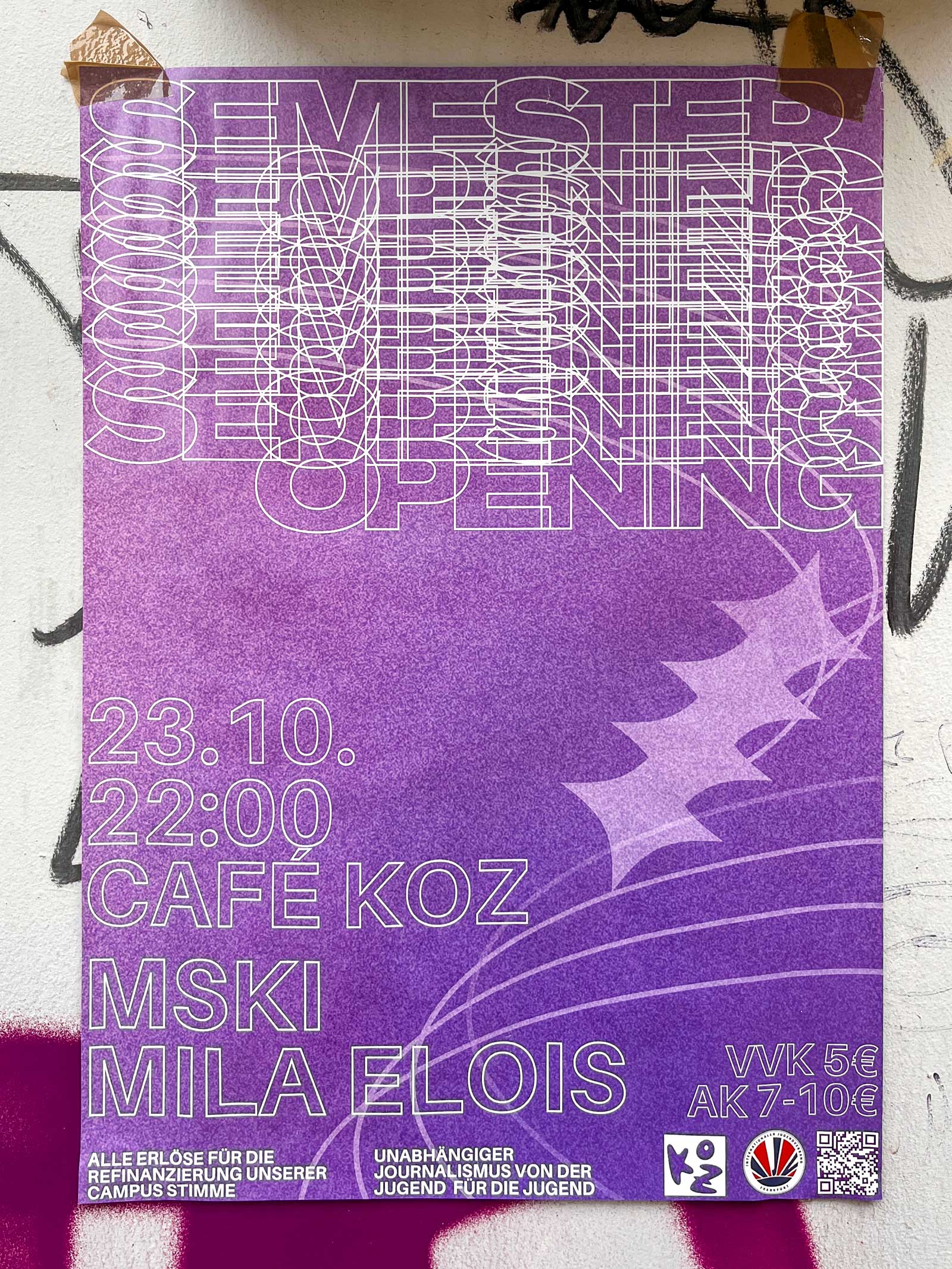 Plakatdesign Frankfurt: Café KOZ – Semester Openeing 2025