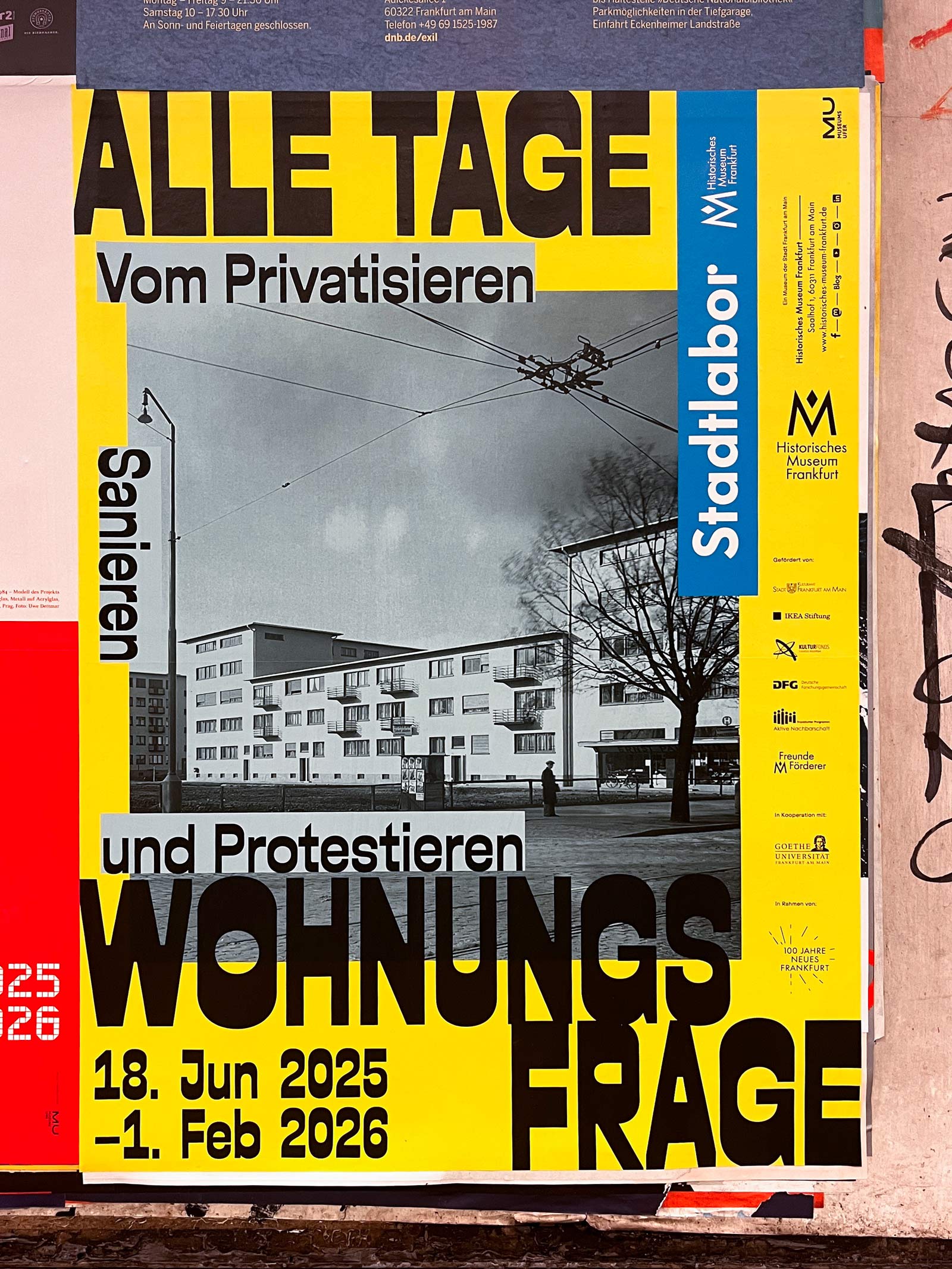 Plakatdesign Frankfurt: Stadtlabor des Historischen Museum Frankfurt – Alle Tage Wohnungsfrage