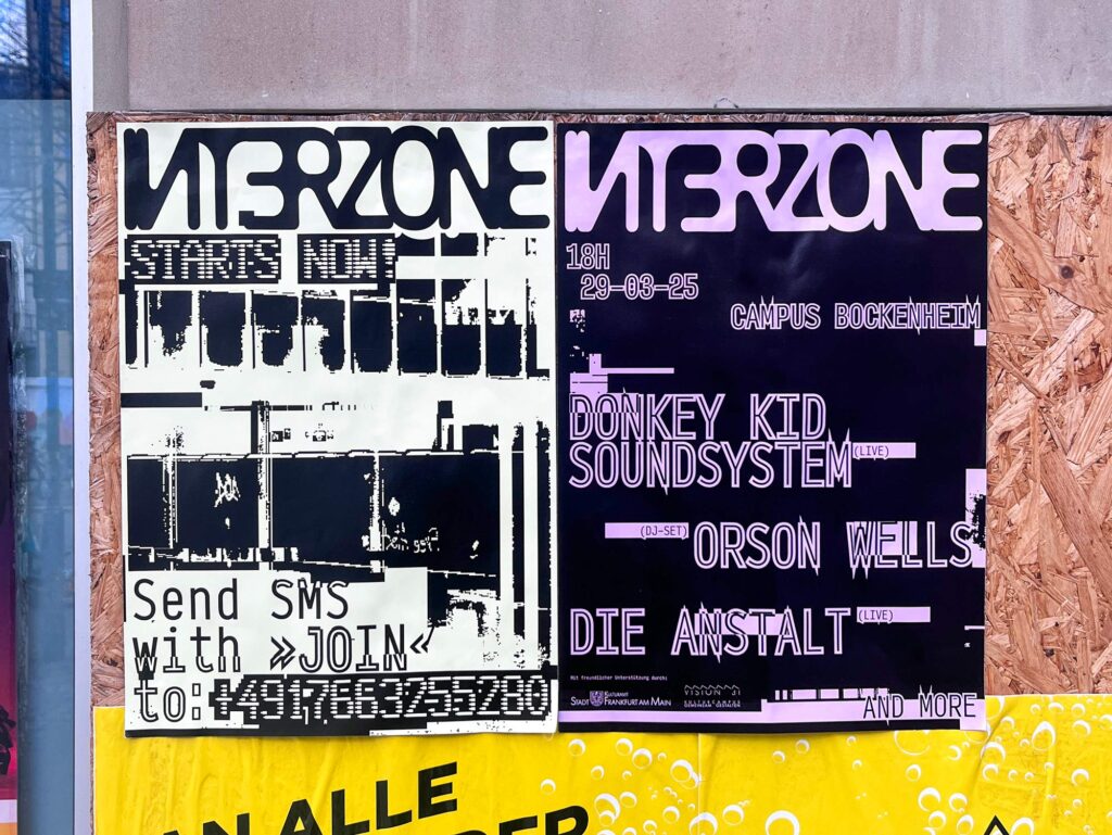 Plakate in Frankfurt: Interzone