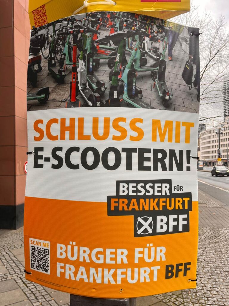 Mobilität und Verkehr – Plakate zu den Kommunalwahlen 2026 in Frankfurt am Main