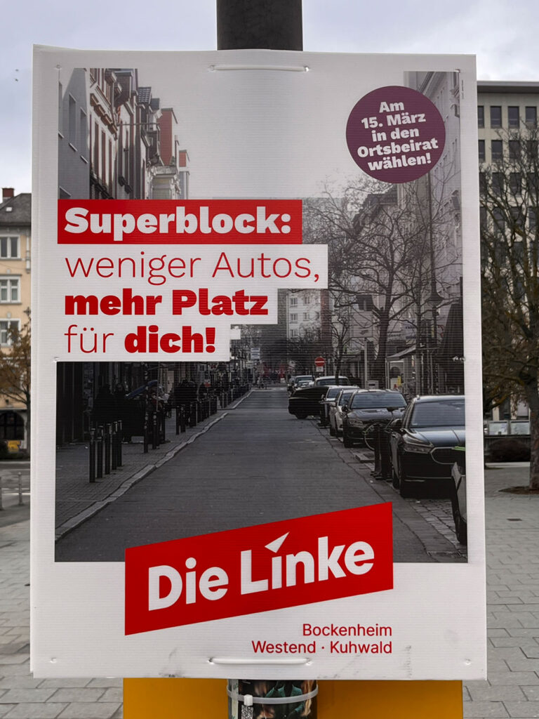 Mobilität und Verkehr – Plakate zu den Kommunalwahlen 2026 in Frankfurt am Main