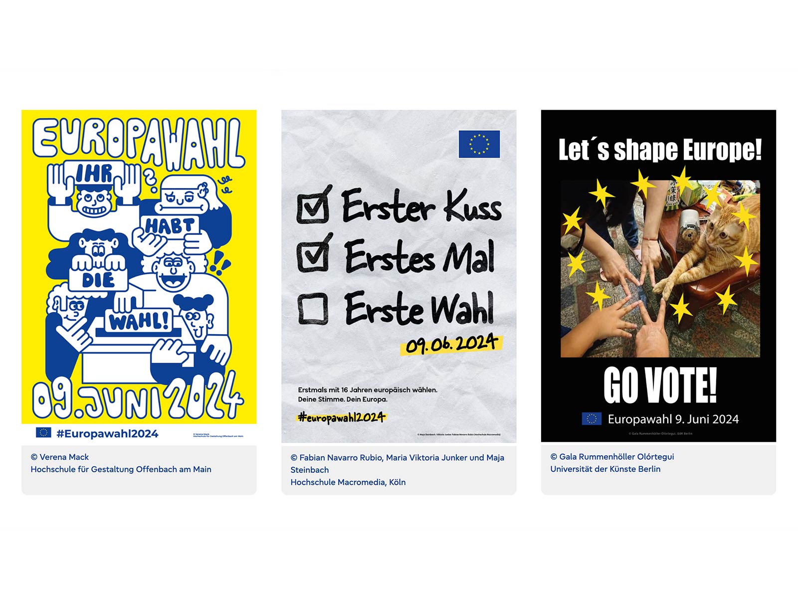 Plakatwettbewerb zur Europawahl 2024 _ Die prämierten Entwürfe