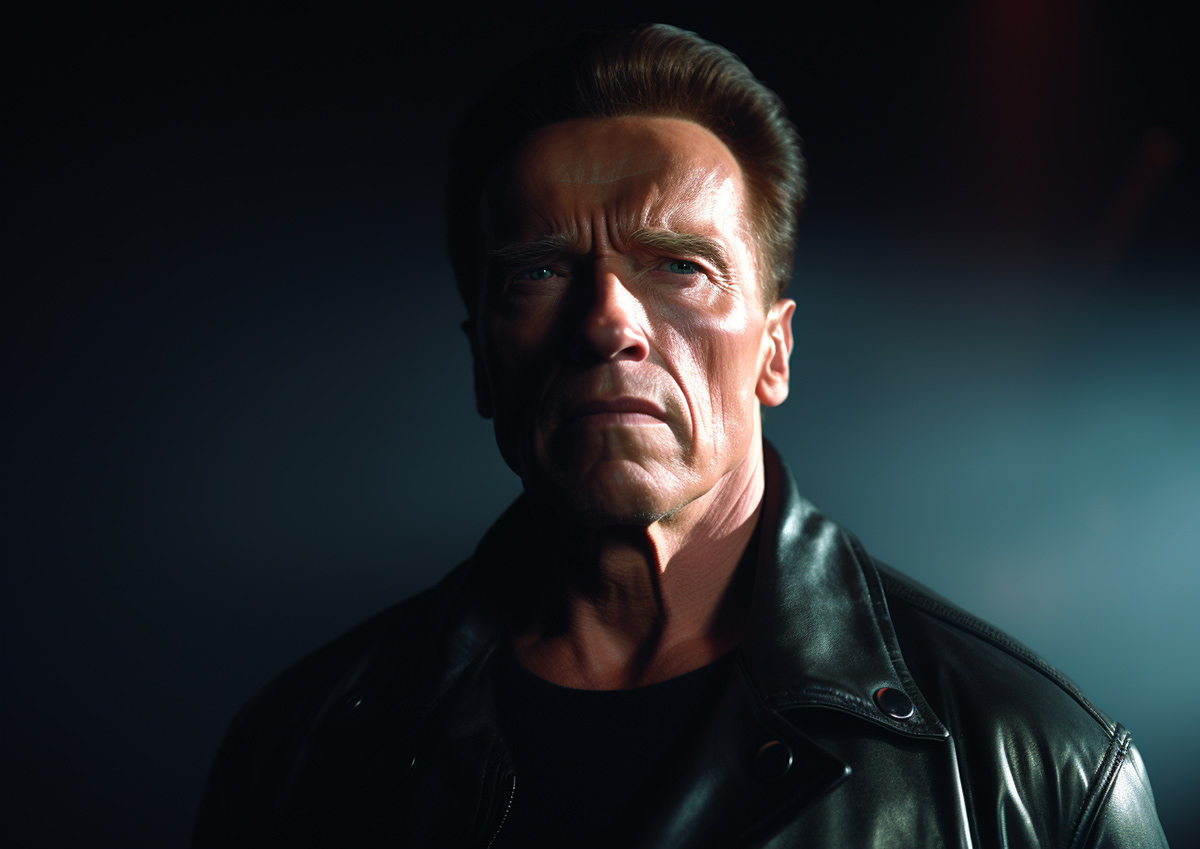 Portrait von Arnold Schwarzenegger kreiert mit Künstlicher Intelligenz Midjourney
