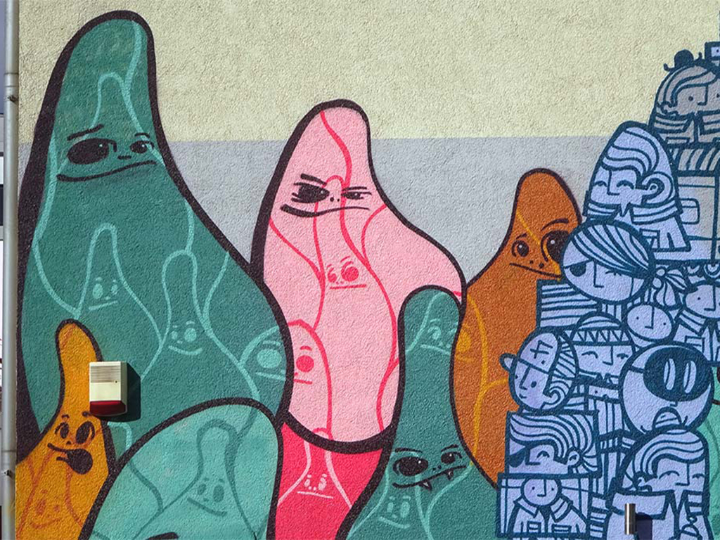 PYC und Cityghosts Mural in Frankfurt