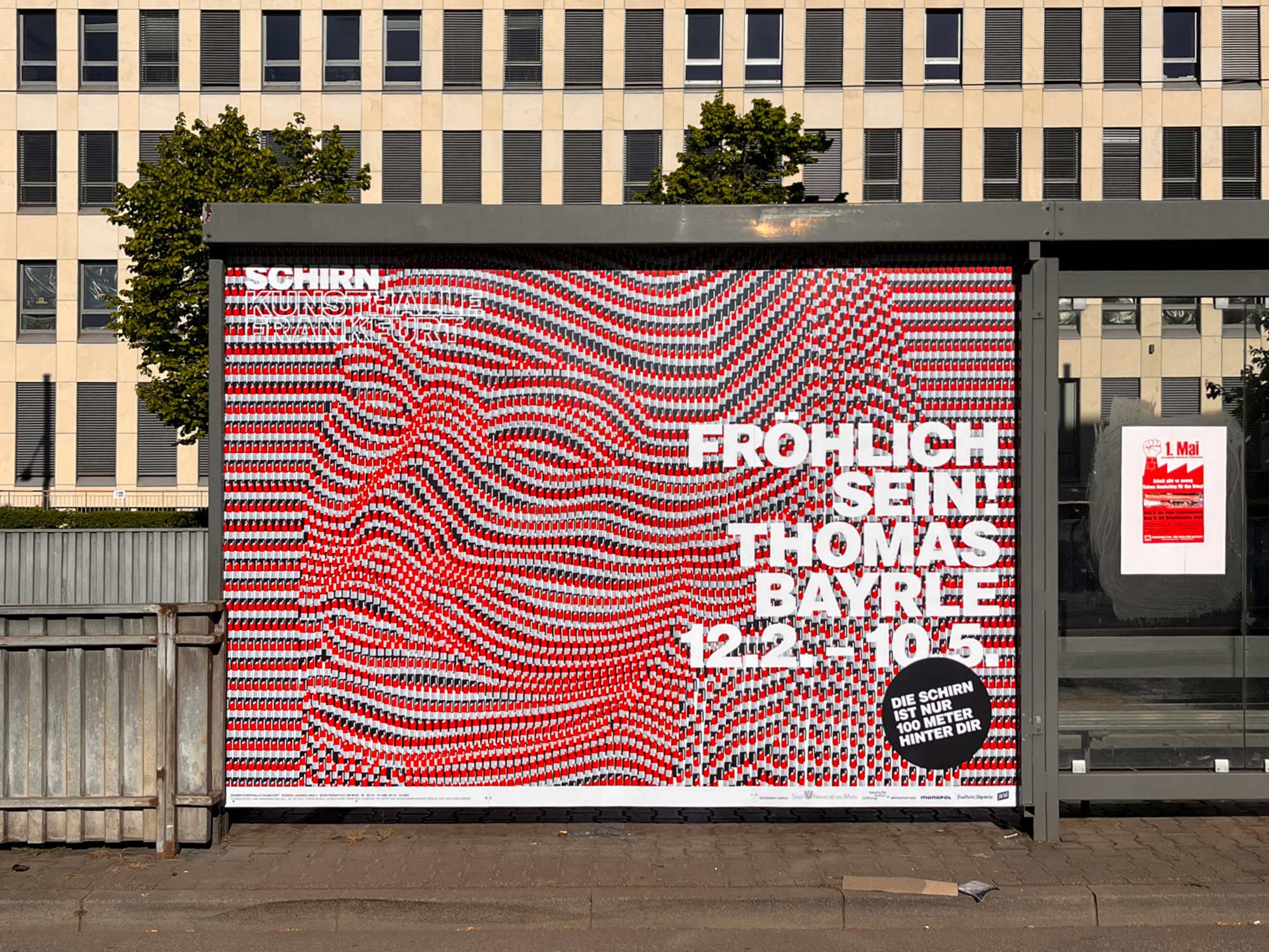 Plakat Design / Gestaltung in Frankfurt: Schirn Kunsthalle – Thomas BAyrle. Fröhlich sein