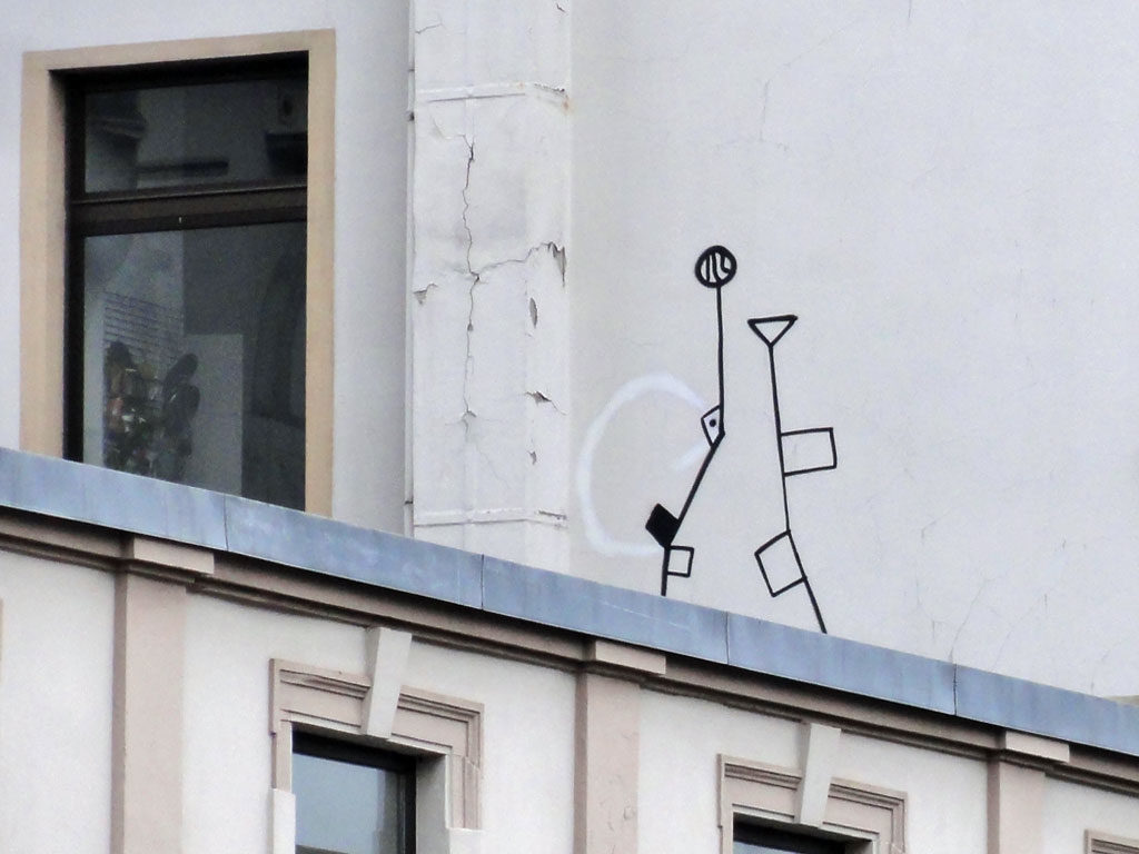 Streetart in Frankfurt - Eckige Blumen