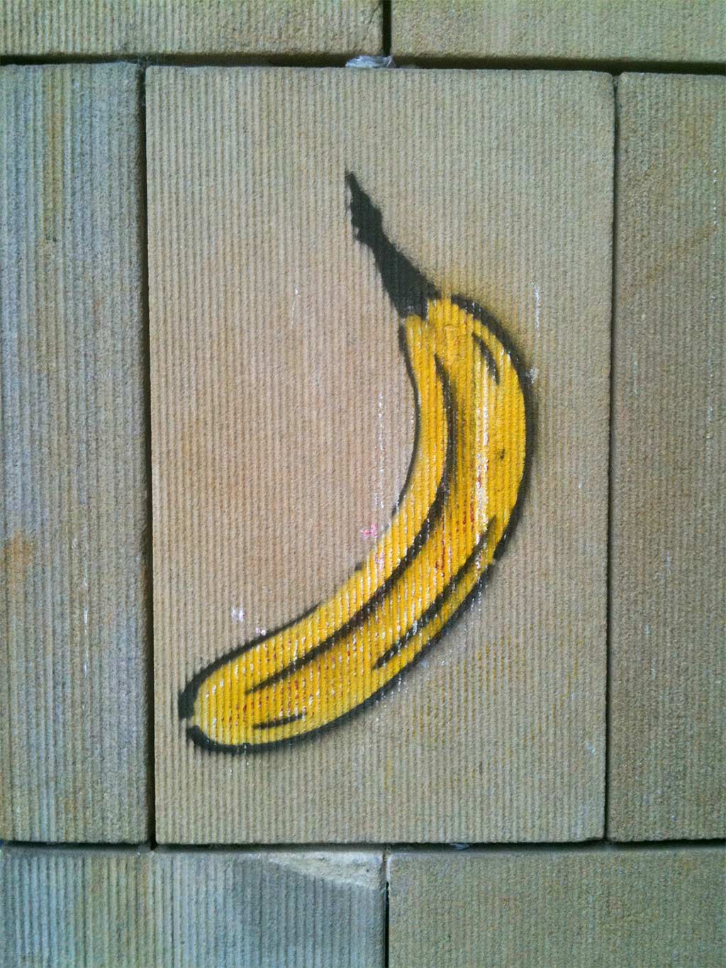 Streetart in Frankfurt: Stencil einer Banane (2010)