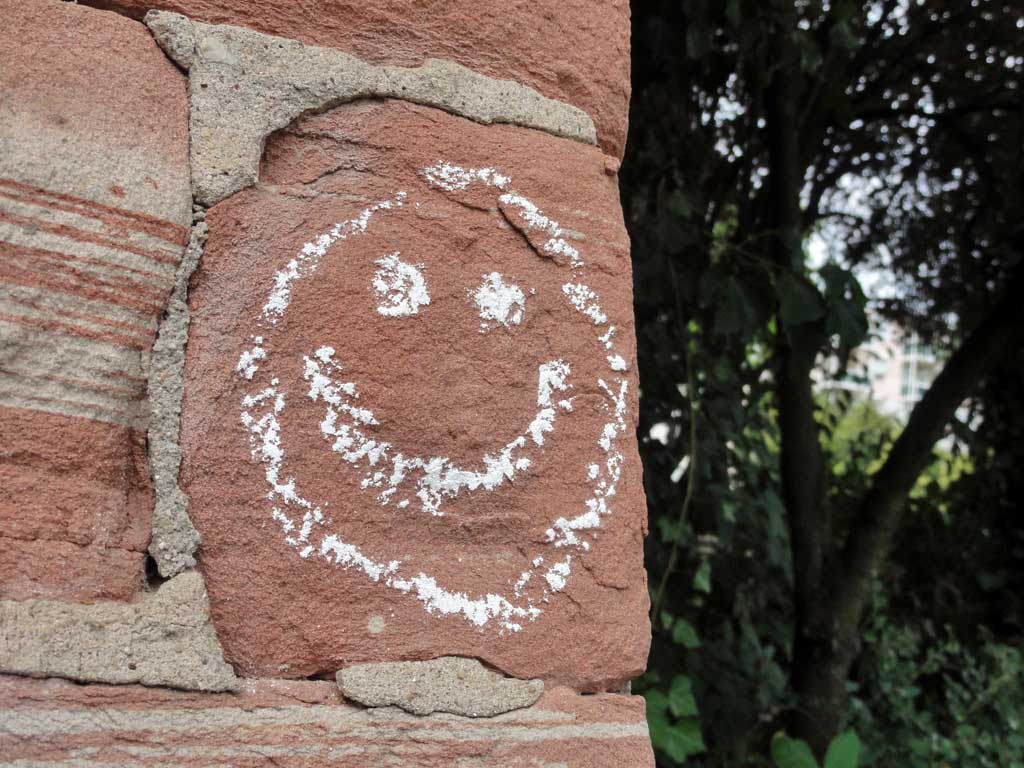 Kreide-Smiley in Frankfurt