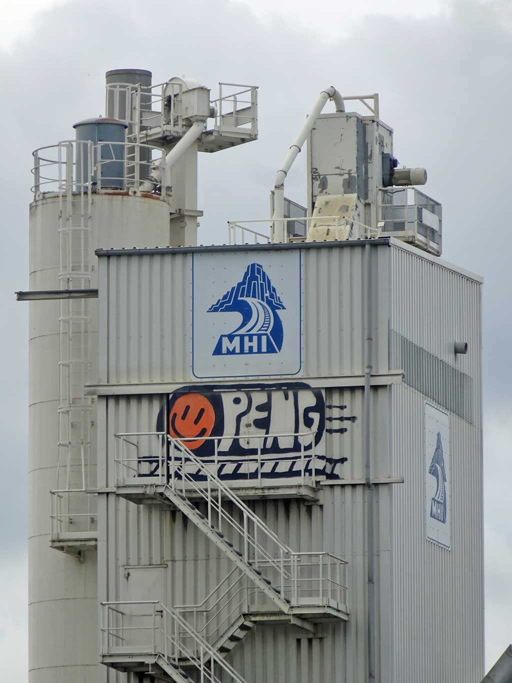 Smiley mit Leiter in Frankfurt