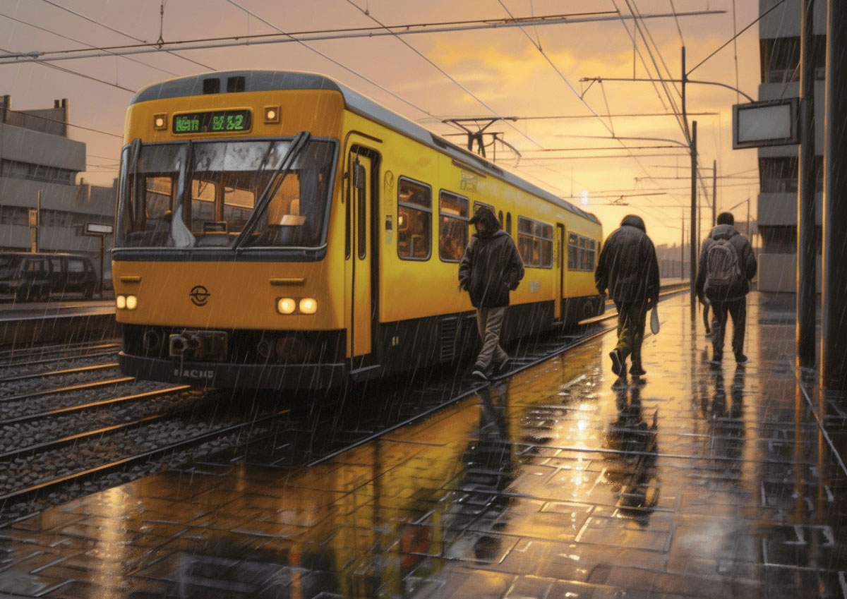 Trains and Graffiti Atmosphere created with Midjourney AI
