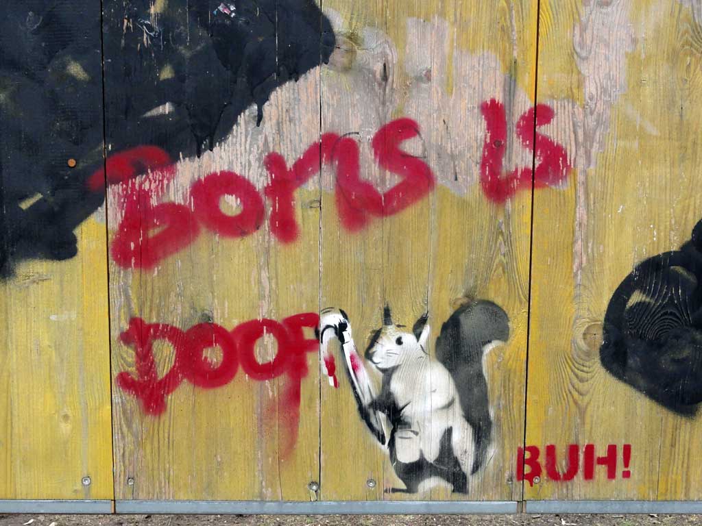 Schablonen-Graffiti eines Eichhörnchens
