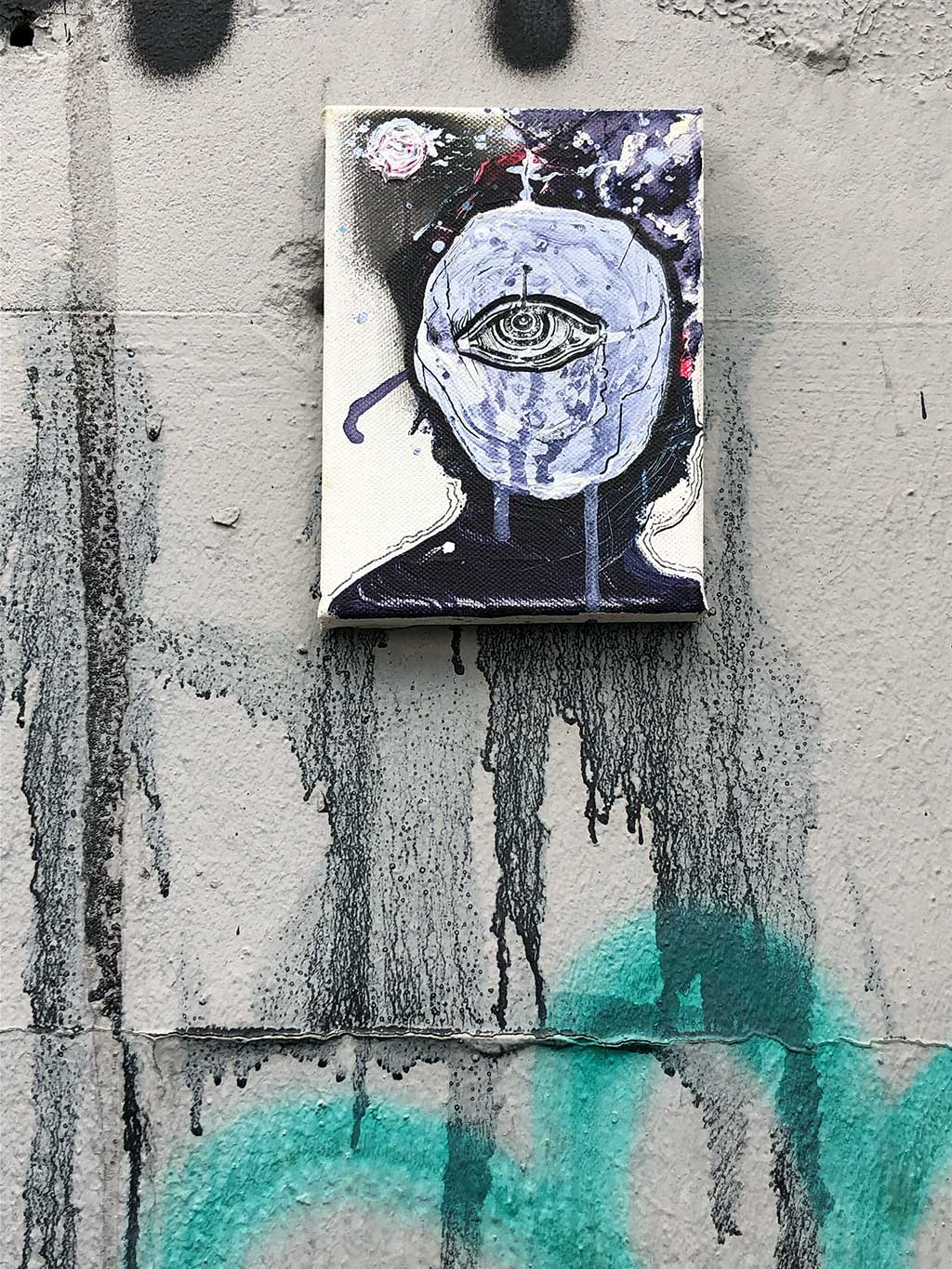 Urban Art Frankfurt - Streetart in Form einer kleinen Leinwand