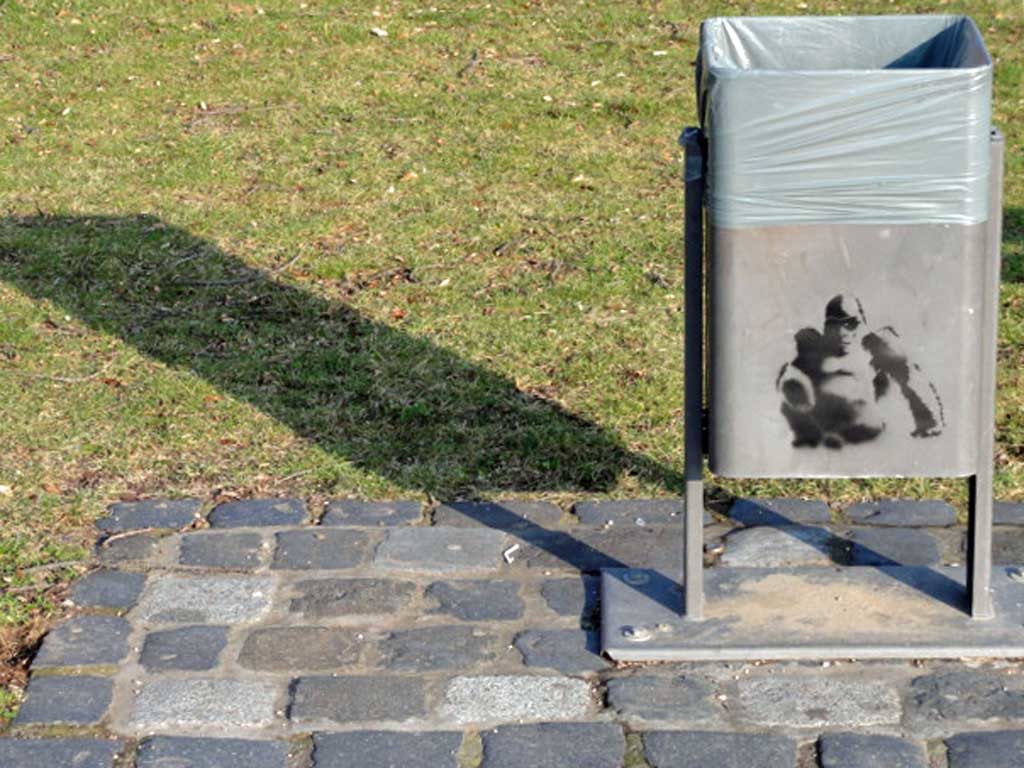 Schablonen-Graffiti (Stencil) eines Gorillas