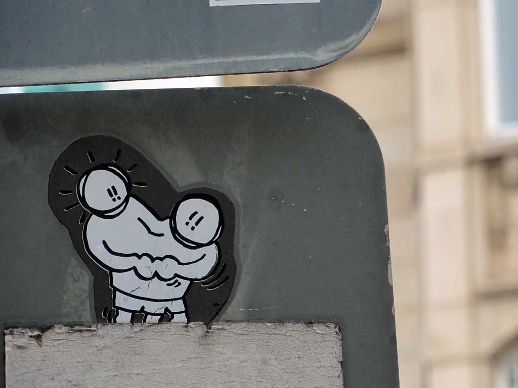 Aufkleber mit Motiv des Street-Art-Künstlers Nomad