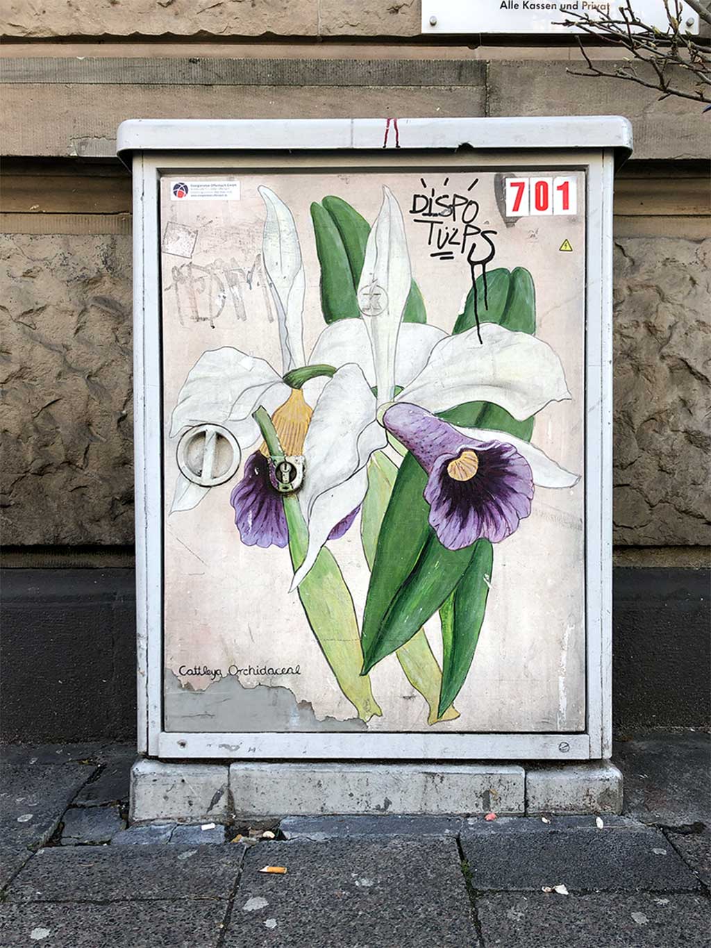 Urban Art Offenbach - Stromkasten mit Blumenzeichnung