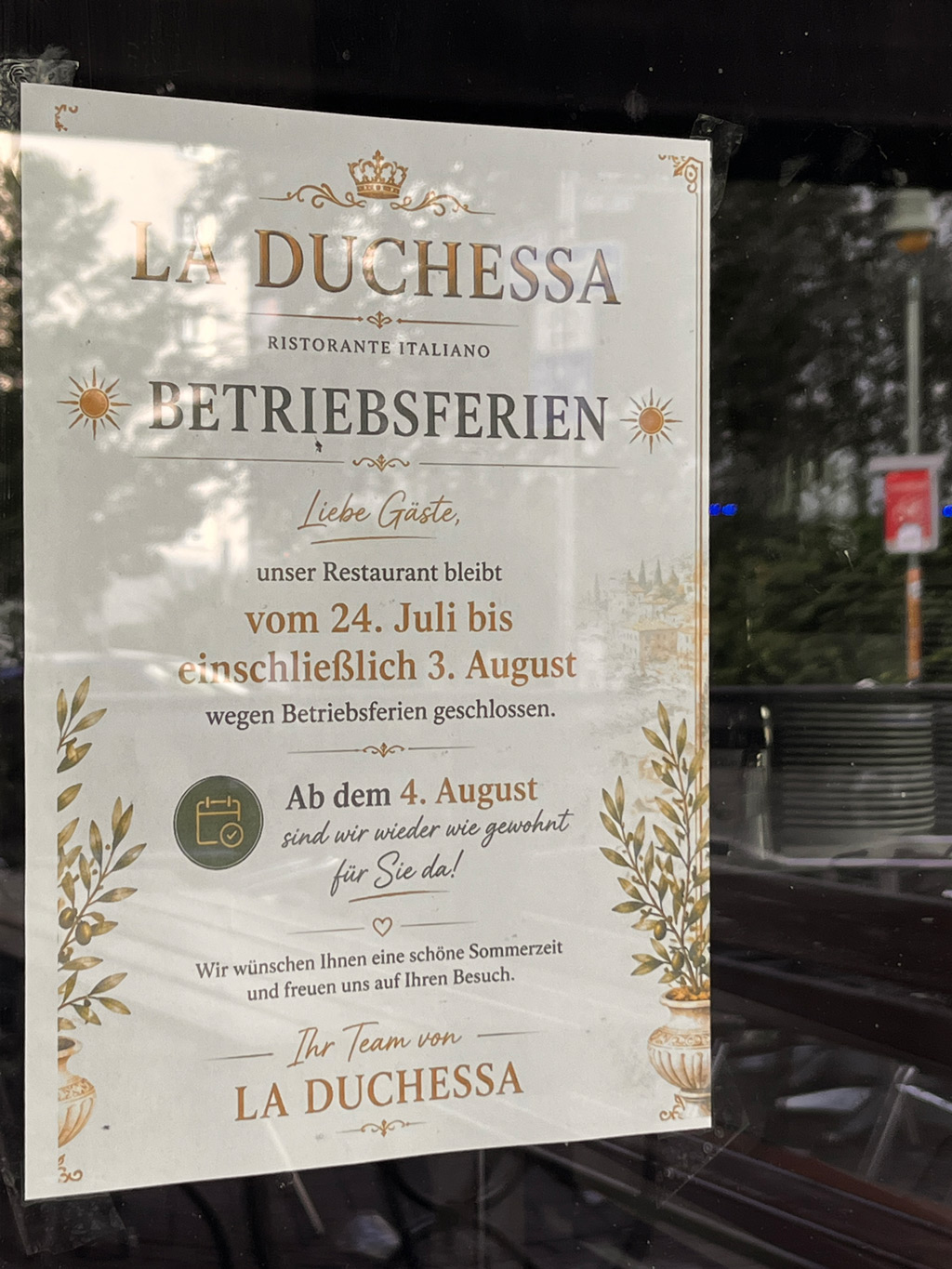 Urlaubszeit in Frankfurt-Bornheim 2026 - Risorante