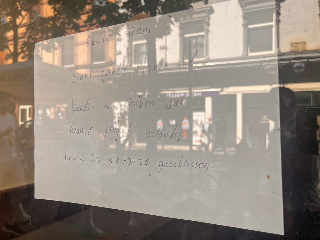Urlaubszeit in Frankfurt-Bornheim 2026 - Sushi