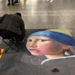 Vermeer - Bodenmalerei-Streetart in Frankfurt an der Hauptwache