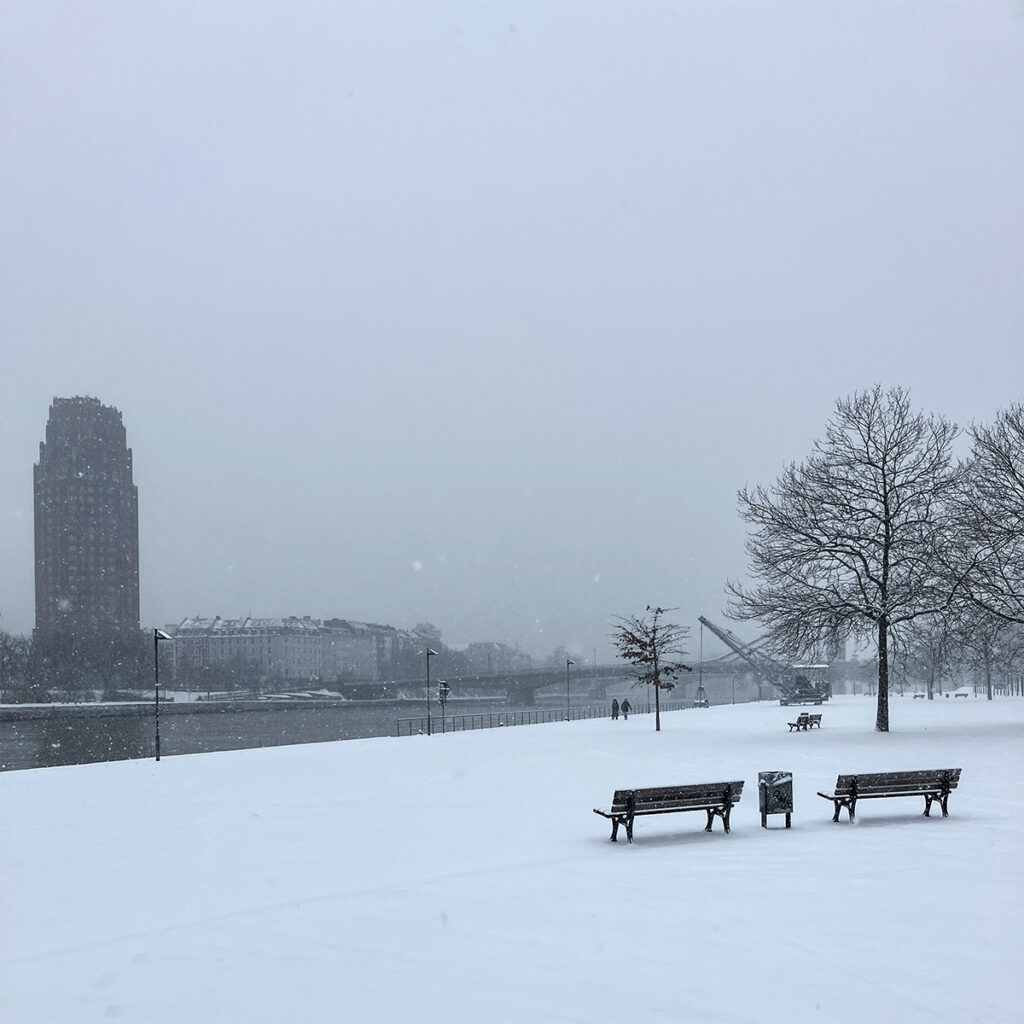 Winter mit Schnee in Frankfurt