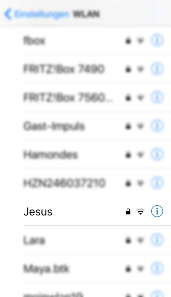 WLAN-Namen in Frankfurt - Jesus