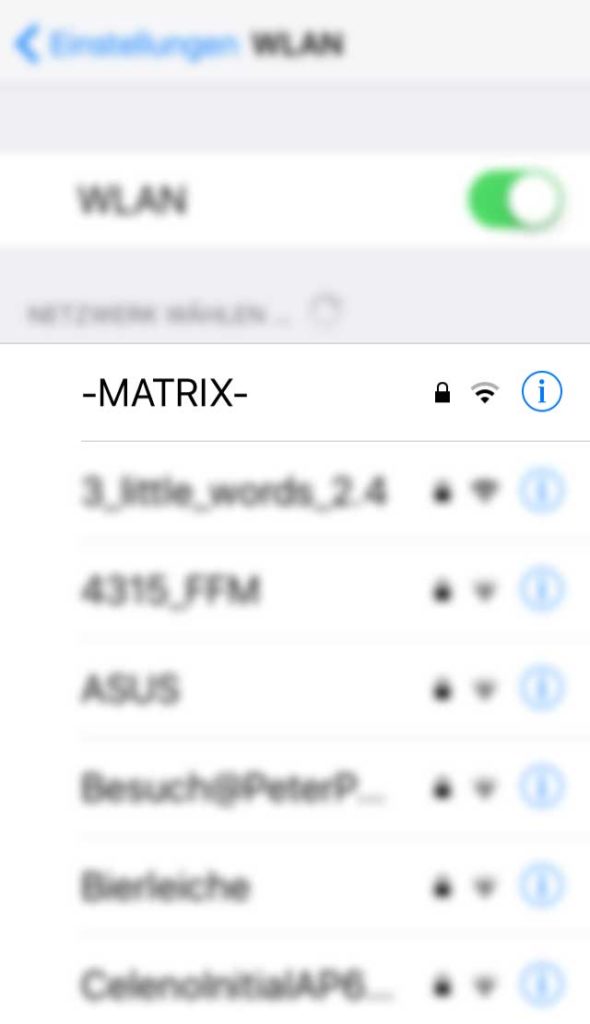 WLAN-Namen in Frankfurt - Matrix