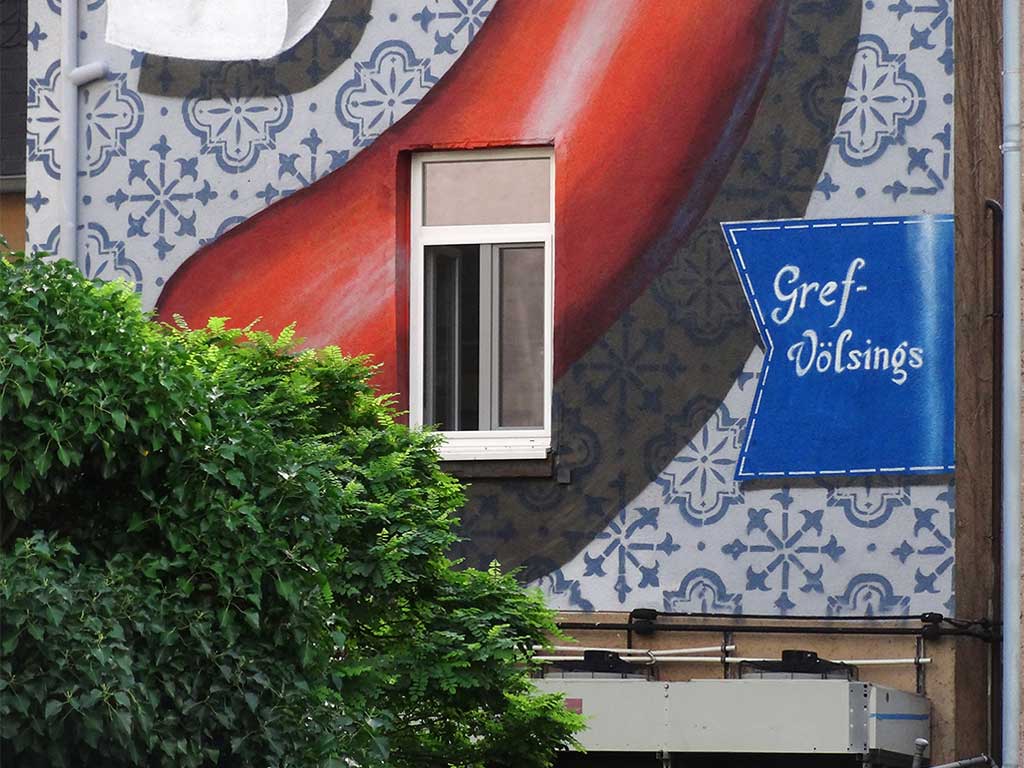 Wurst-Mural bei Gref Völsings in Frankfurt
